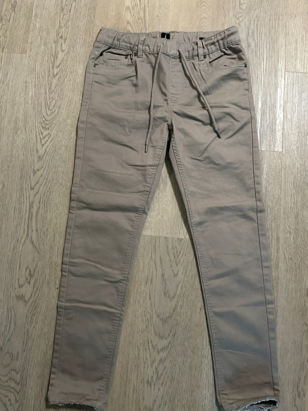 Neutral Slim Drawstring Pants